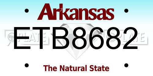 ETB8682 Arkansas License Plate