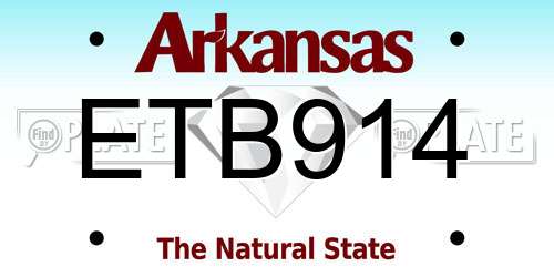 ETB914 Arkansas License Plate
