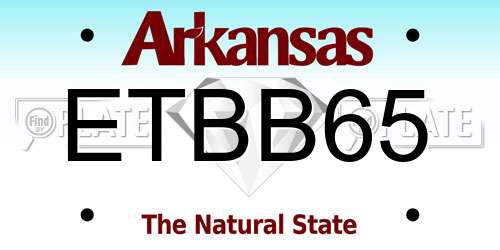 ETBB65 Arkansas License Plate