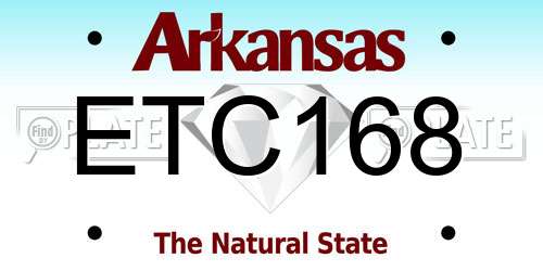 ETC168 Arkansas License Plate