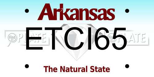 ETCI65 Arkansas License Plate