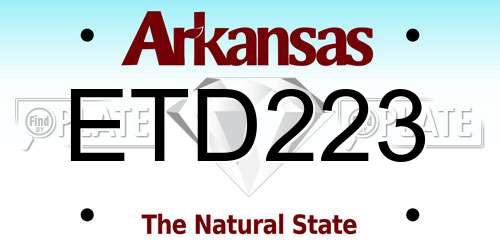 ETD223 Arkansas License Plate
