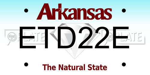 ETD22E Arkansas License Plate