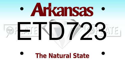 ETD723 Arkansas License Plate