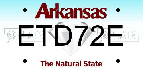 ETD72E Arkansas License Plate