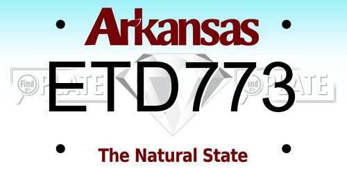 ETD773 Arkansas License Plate
