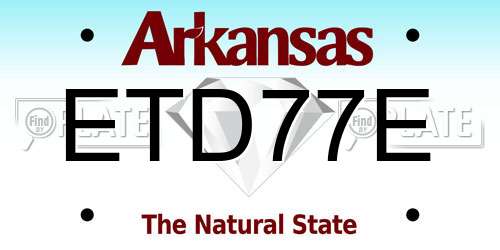 ETD77E Arkansas License Plate