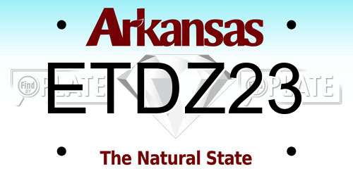 ETDZ23 Arkansas License Plate