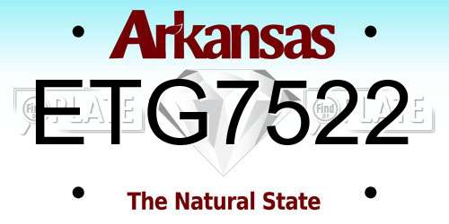 ETG7522 Arkansas License Plate