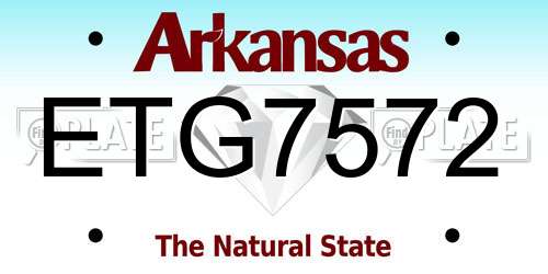 ETG7572 Arkansas License Plate