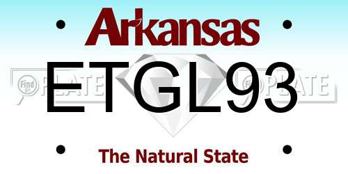 ETGL93 Arkansas License Plate