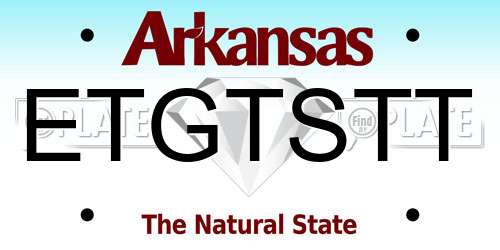 ETGTSTT Arkansas License Plate