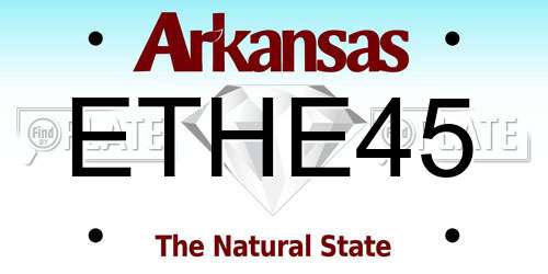 ETHE45 Arkansas License Plate