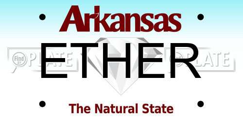 ETHER Arkansas License Plate