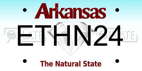 ETHN24 Arkansas License Plate