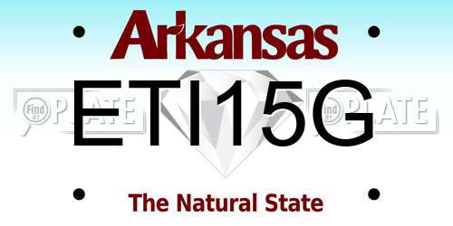 ETI15G Arkansas License Plate