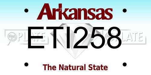 ETI258 Arkansas License Plate