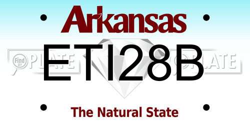 ETI28B Arkansas License Plate