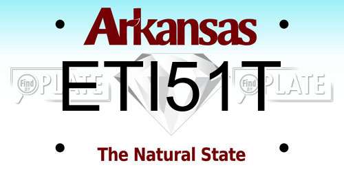 ETI51T Arkansas License Plate