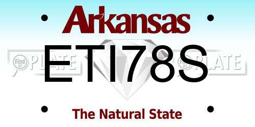 ETI78S Arkansas License Plate