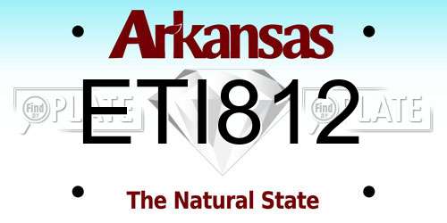ETI812 Arkansas License Plate