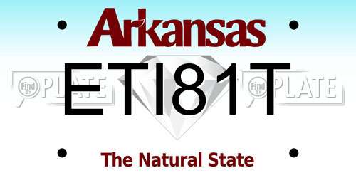 ETI81T Arkansas License Plate