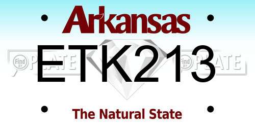 ETK213 Arkansas License Plate