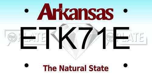 ETK71E Arkansas License Plate