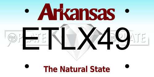 ETLX49 Arkansas License Plate