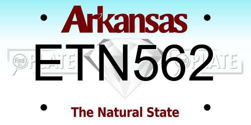 ETN562 Arkansas License Plate