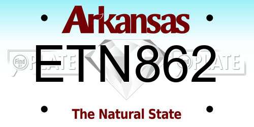 ETN862 Arkansas License Plate