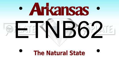 ETNB62 Arkansas License Plate