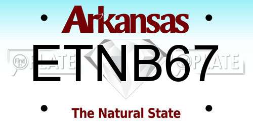 ETNB67 Arkansas License Plate