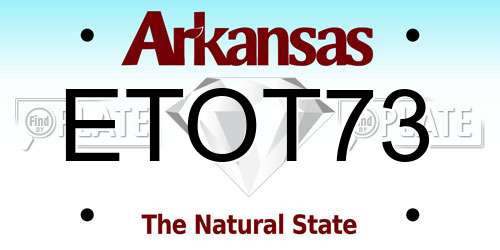ETOT73 Arkansas License Plate