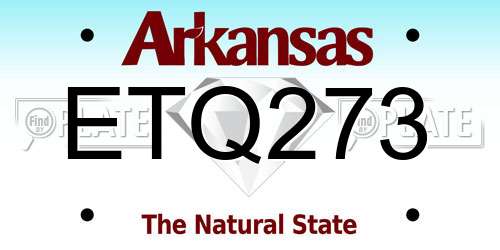 ETQ273 Arkansas License Plate