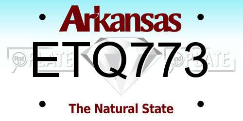 ETQ773 Arkansas License Plate