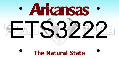 ETS3222 Arkansas License Plate