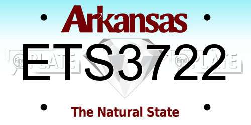 ETS3722 Arkansas License Plate