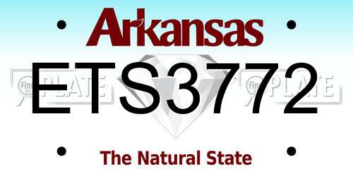 ETS3772 Arkansas License Plate