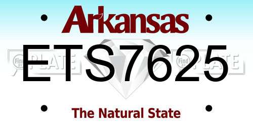 ETS7625 Arkansas License Plate
