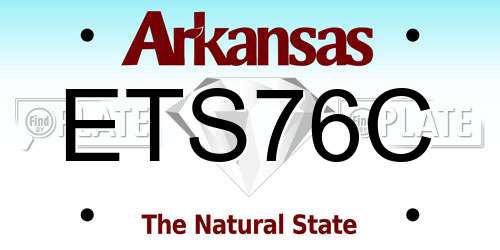 ETS76C Arkansas License Plate