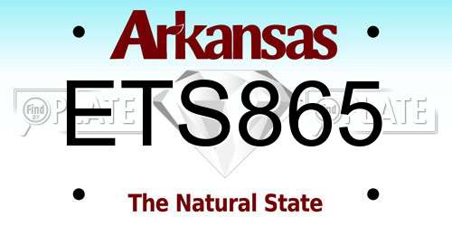 ETS865 Arkansas License Plate