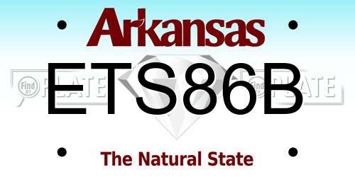 ETS86B Arkansas License Plate