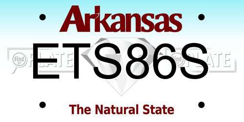 ETS86S Arkansas License Plate