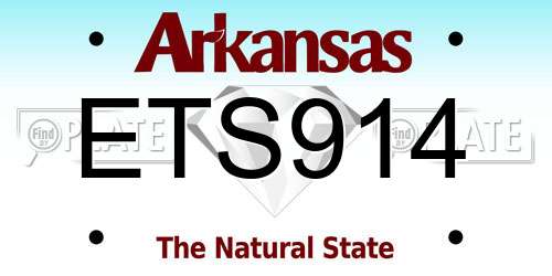 ETS914 Arkansas License Plate