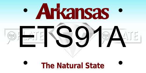 ETS91A Arkansas License Plate