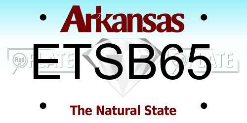 ETSB65 Arkansas License Plate