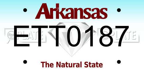 ETT0187 Arkansas License Plate