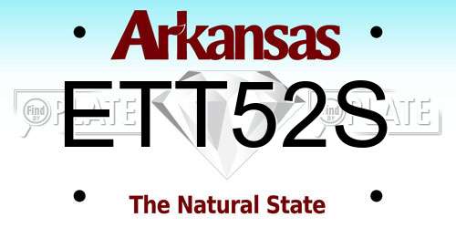 ETT52S Arkansas License Plate