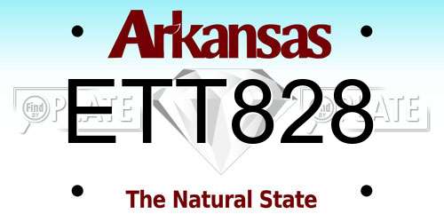 ETT828 Arkansas License Plate